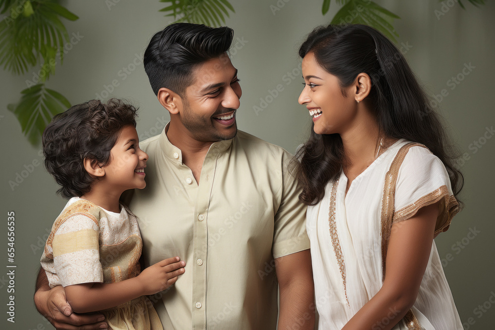 Indian family giving happy expression. Indian family giving happy expression.