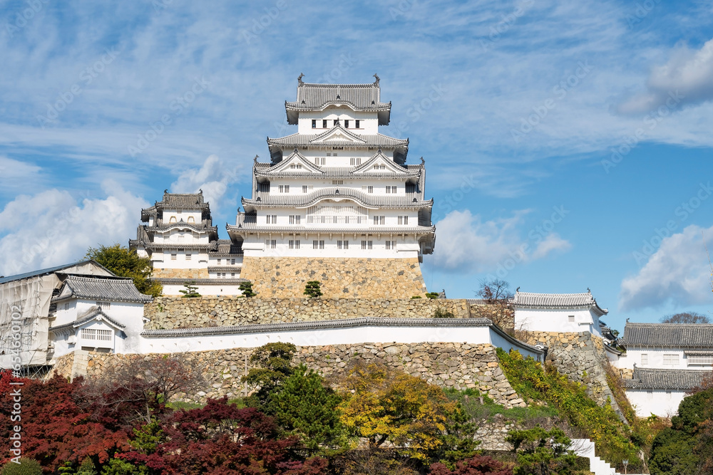 Himeji Castle with colofrul autumn leaf, Hyogo, Japan Himeji Castle with colofrul autumn leaf, Hyogo, Japan