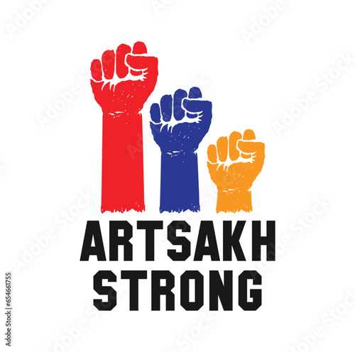 Artsakh Strong vector logo.  Freedom Artsakh illustration.