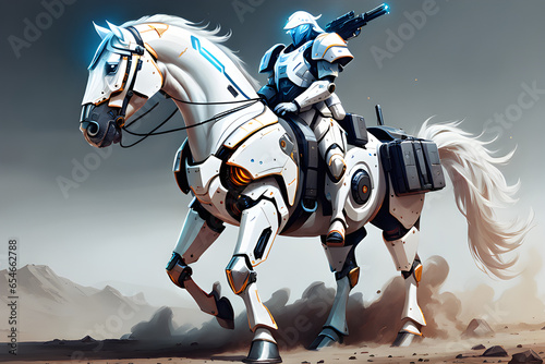 a knight on horse. generative AI.