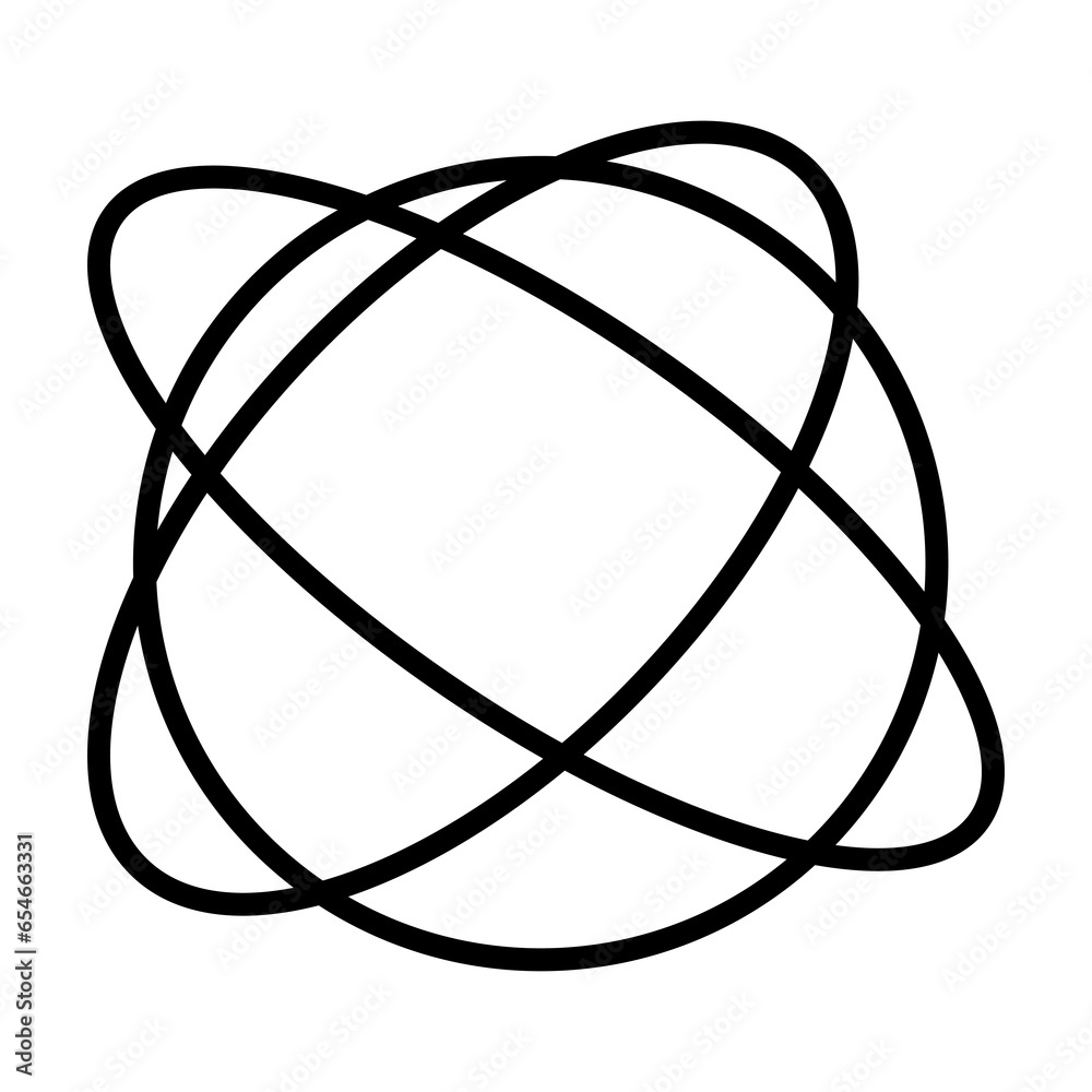 Orbit line art icon logo design vector. Orbit line art icon logo design vector.
