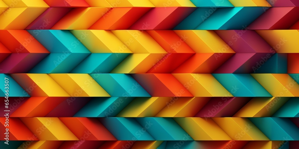 geometric colorful 3d shape pattern background - obrazy, fototapety, plakaty 