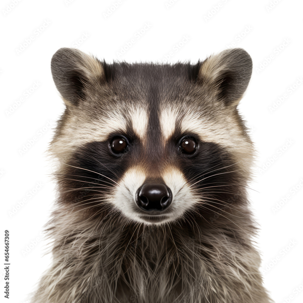 Obraz premium Raccoon face shot on transparent background