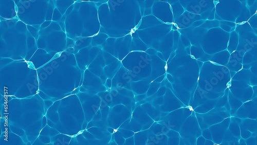 blue water in the swimming pool, blue water background, swimming pool water, caustics background,  photo