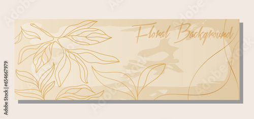 Background with abstract plants in minimalism style. Layout for covers, paintings, interior prints, posters and creative design