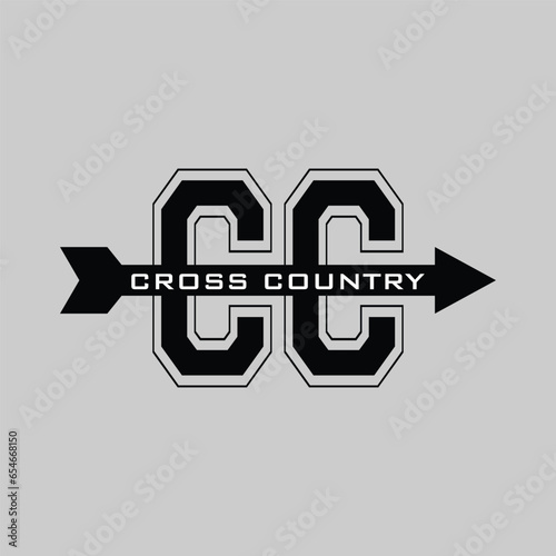 XC CROSS COUNTRY T shirt design vector 