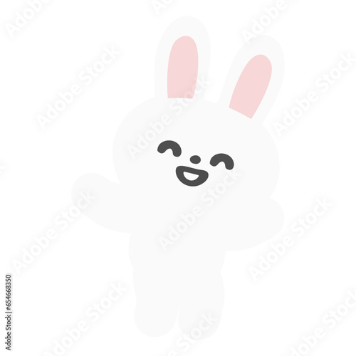 バンザイをしているうさぎのイラスト