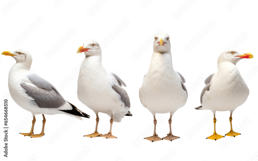 Seagull in many view on transparent background Seagull in many view on transparent background