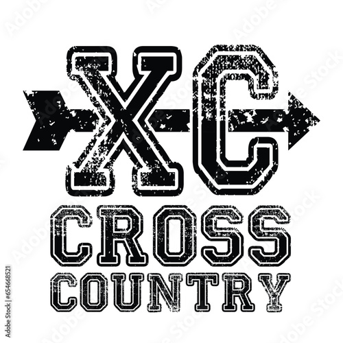 XC CROSS COUNTRY T shirt design vector 