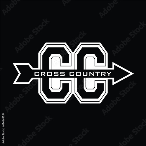CC CROSS COUNTRY T shirt design vector 