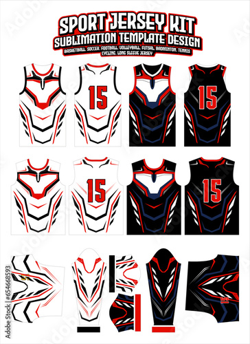 Obraz na plátně Avenger Jersey Design Sportswear Layout Template