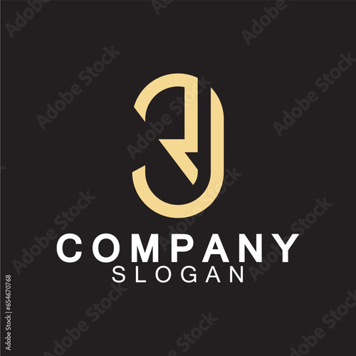Alphabet Letters RJ or JR business logo design