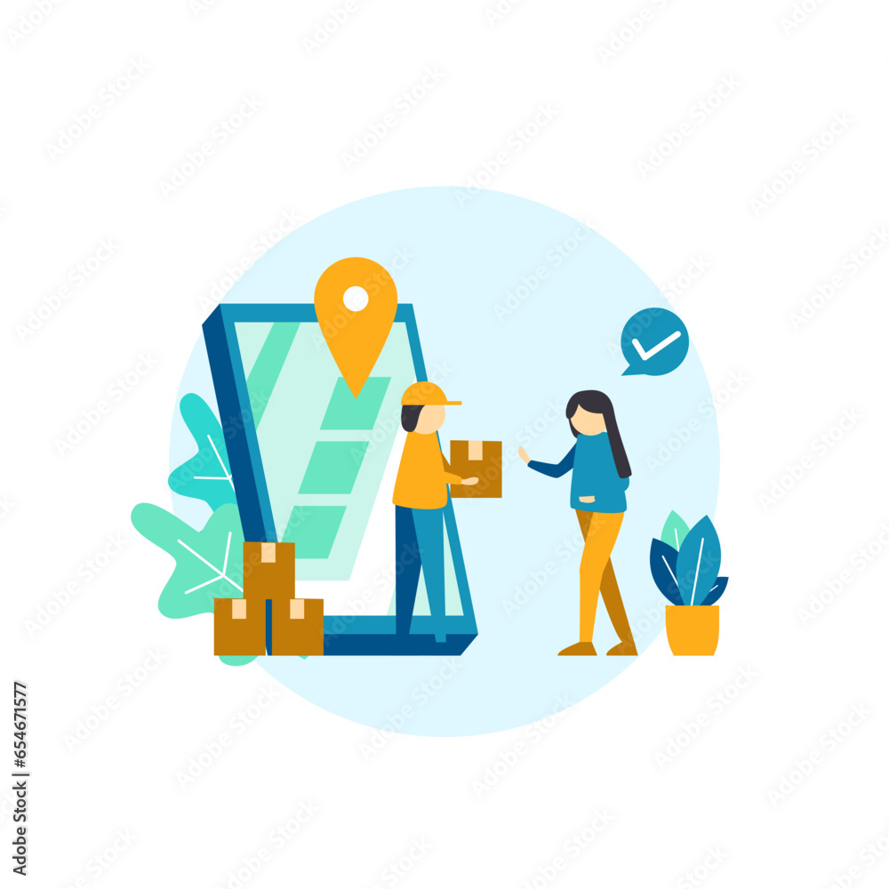 Flat design delivery illustration Flat design delivery illustration