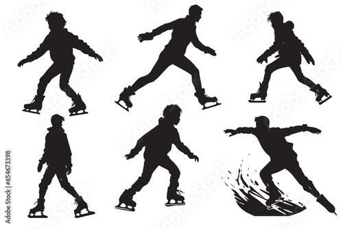 ice boy skating silhouette vector, Ice Skating Silhouette Vector Art, Icons, Ice skating silhouette, Premium Vector, male ice skating silhouettes
male Ice Skating Silhouette Vector, skate, person, spo
