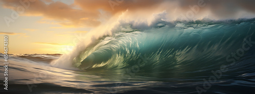 Beautiful big wave in the middle of the sea.