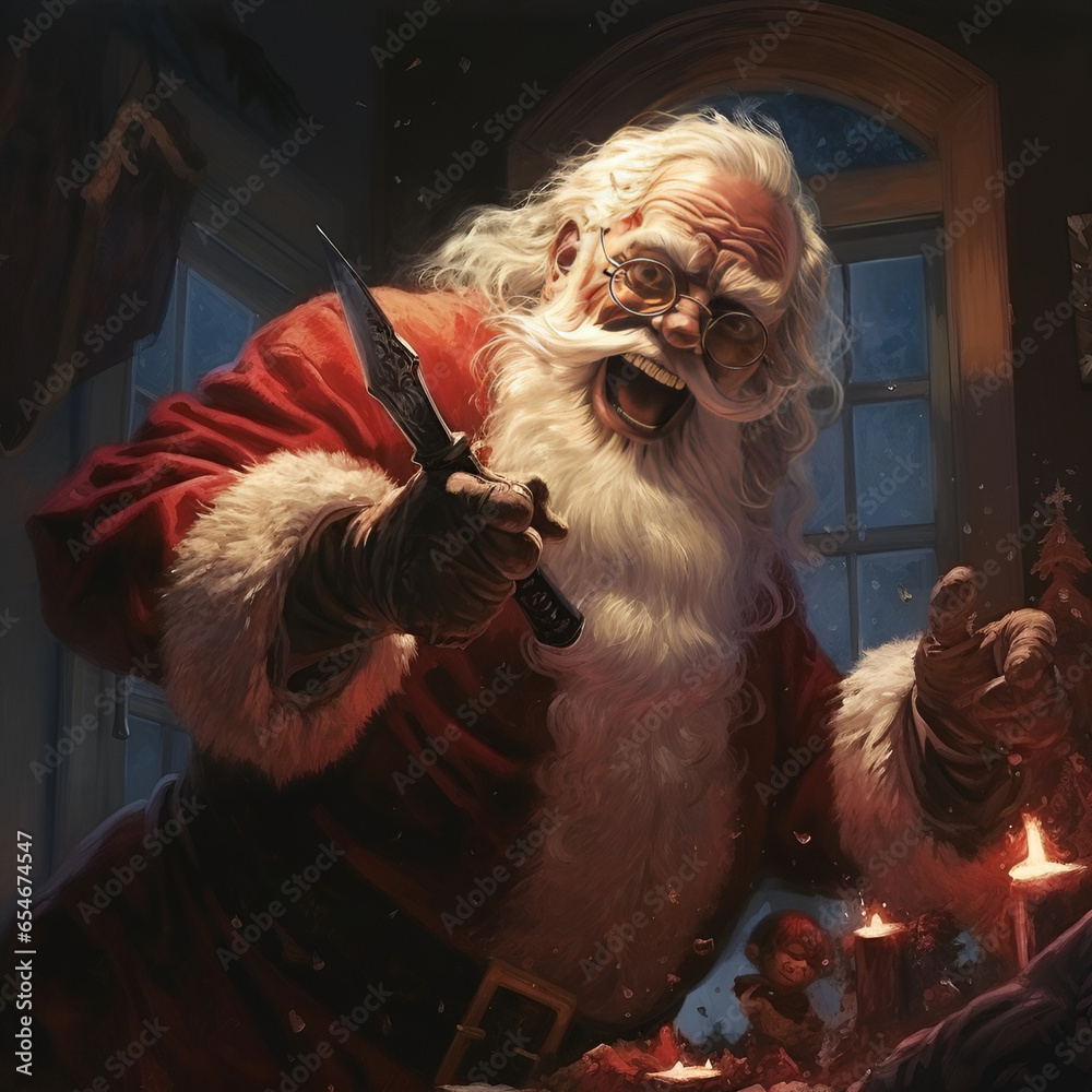 santa claus with a knife