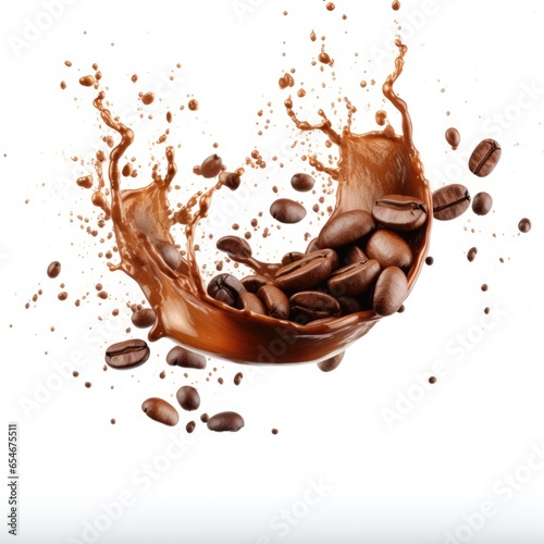 coffee beans and splash