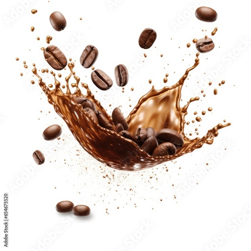 coffee beans splash