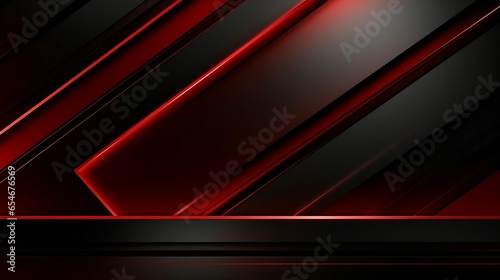 Abstract metallic red and black frame modern tech background