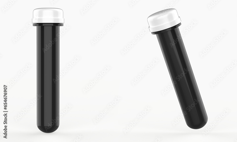 Plastic Ampoule Mockup Isolated On White Background. 3d Illustration Plastic Ampoule Mockup Isolated On White Background. 3d Illustration