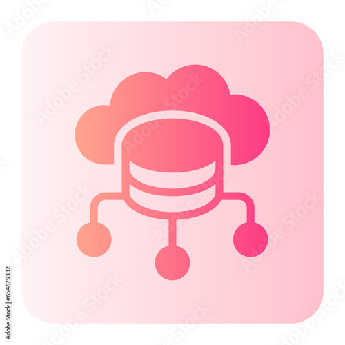 cloud database gradient icon