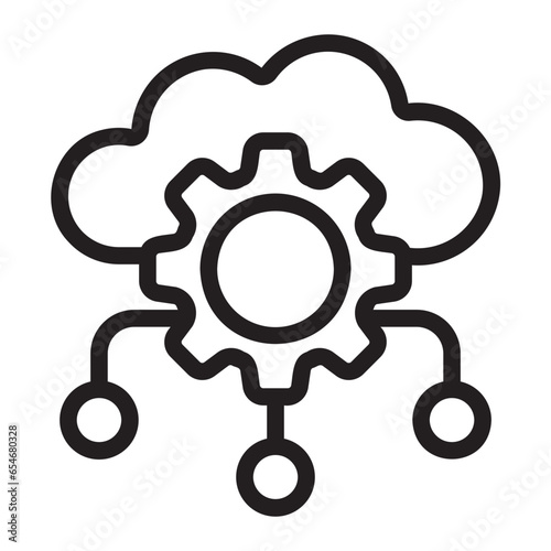 cloud technology line icon