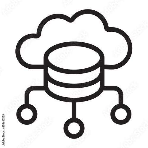 cloud database line icon