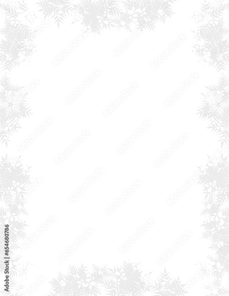 Snowflake Frame, Snowfall Border