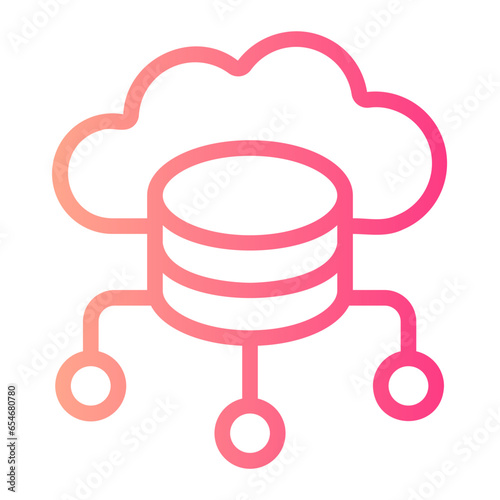 cloud database gradient icon