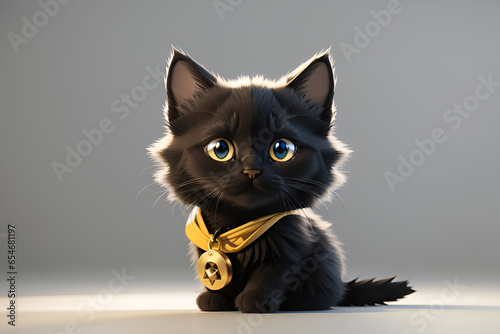 Cute black cat high quality