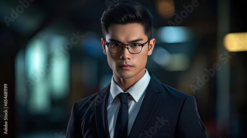 Asian young businessman, business corporate people. Generative Ai © tong2530