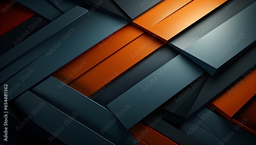 Orange-blue background with lines, in the style of dark navy blue and dark gray, highlighting the texture of the canvas, frequent use of diagonals, color-blocked textiles, sharp edges, litho printing. Orange-blue background with lines, in the style of dark navy blue and dark gray, highlighting the texture of the canvas, frequent use of diagonals, color-blocked textiles, sharp edges, litho printing.