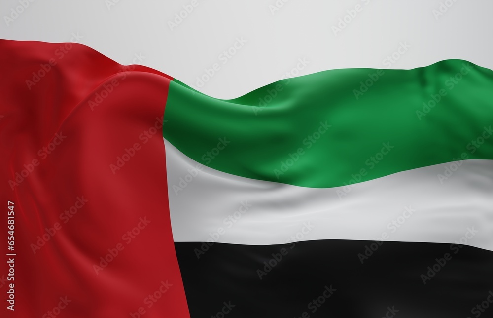 Obraz premium Abstract UAE Flag 3D Render Background (3D Artwork)