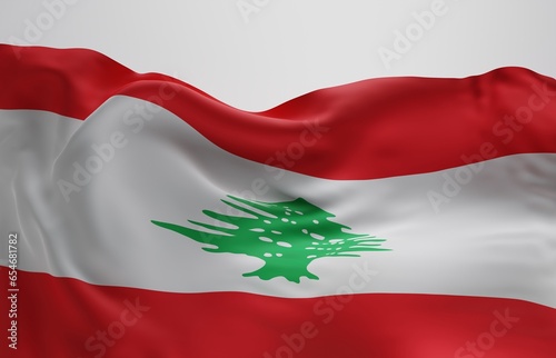 Abstract Lebanon Flag 3D Render Background (3D Artwork)