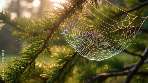 Spider web on tree