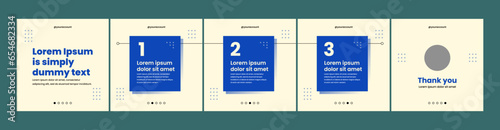 carousel layout template for social media. banner, carousel or microblog template with blue theme