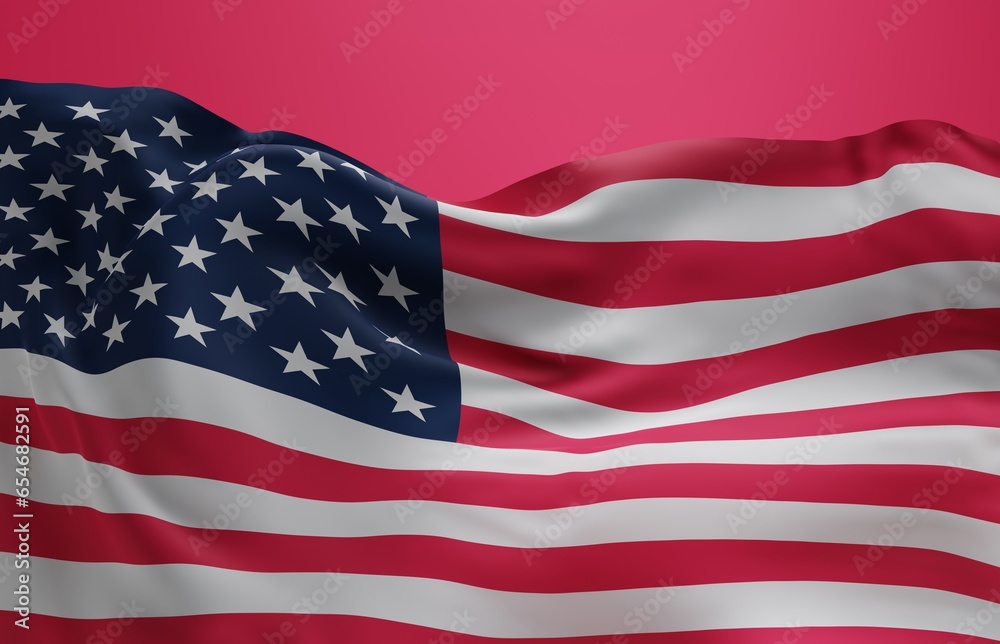 Obraz premium Abstract United States Flag 3D Render Background (3D Artwork)
