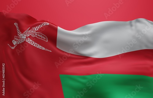 Abstract Oman Flag 3D Render Background (3D Artwork)
