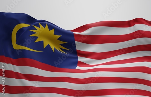 Abstract Malaysia Flag 3D Render Background (3D Artwork)