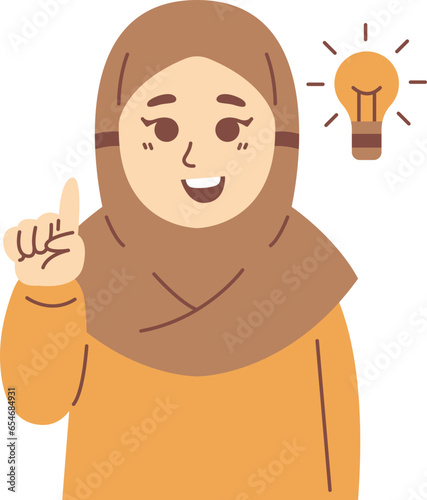 Cute Hijab Girl Illustration