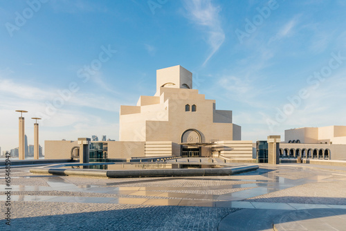 Museum of islamic art in Doha, Qatar, sunny day with clear blue sky photo