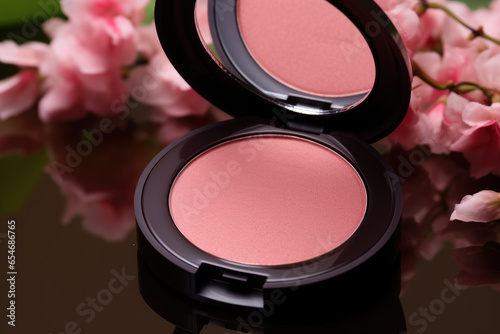 cosmetic product, blush soft natural light, showcasing the product's bendability and natural flush, ai generated.