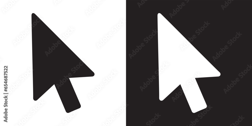 Cursor icon vector. Click arrow sign symbol in trendy flat style. Pointer vector icon illustration isolated on white and black background Cursor icon vector. Click arrow sign symbol in trendy flat style. Pointer vector icon illustration isolated on white and black background
