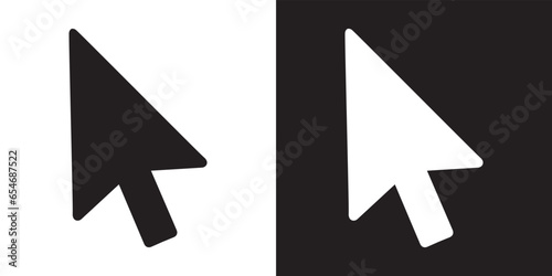 Cursor icon vector. Click arrow sign symbol in trendy flat style. Pointer vector icon illustration isolated on white and black background 