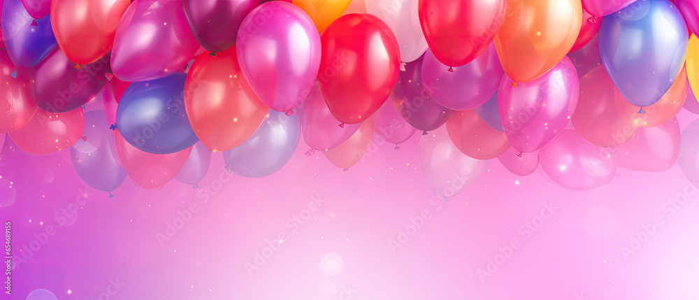 colorful balloons background, bithday party design