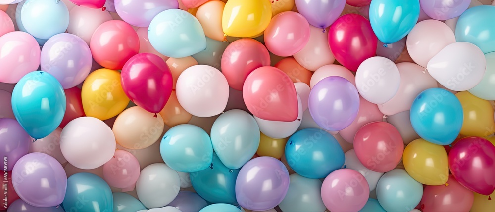 colorful balloons background, bithday party design