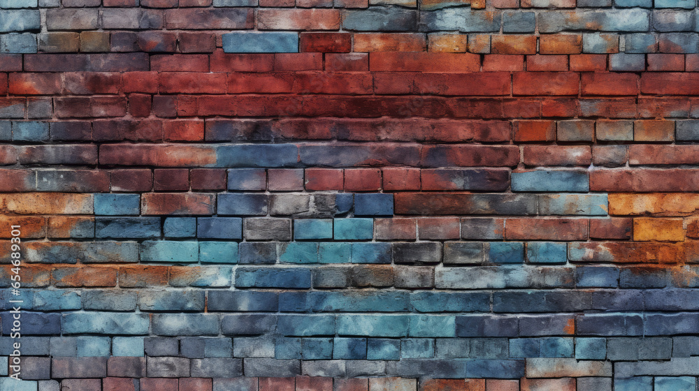 Obraz premium full color art of brickwall, high detail, ai generated.