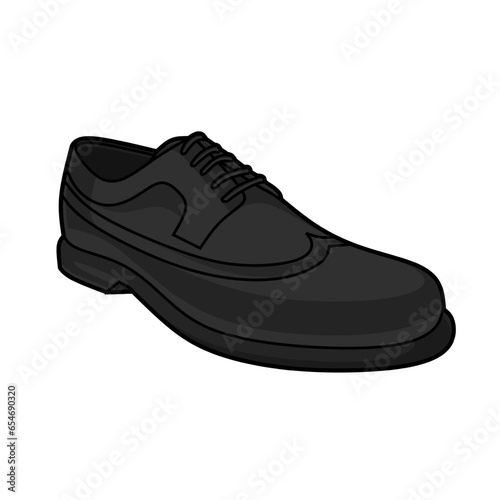 Vector illustration of brogue shoes lineart isolated on white background, signs and symbol