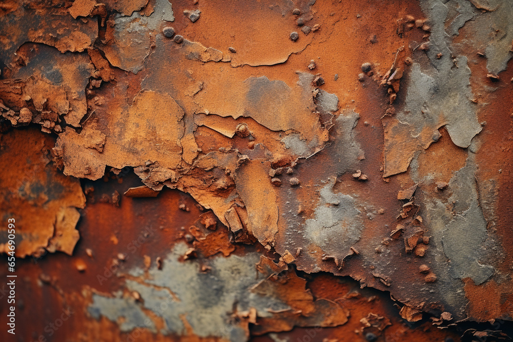 A detailed view of rusted metal - Generative AI A detailed view of rusted metal - Generative AI