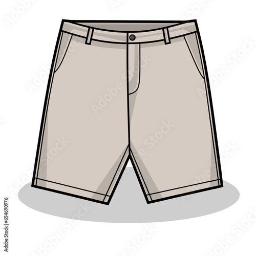 Vector illustration of chino short panta lineart isolated on white background, signs and symbol